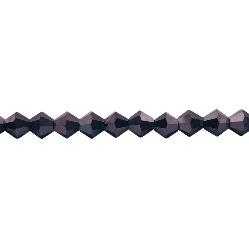 6mm Thunder Polish Glass Crystal Bicone Hematite