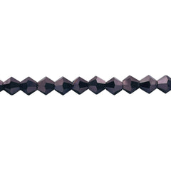 6mm Thunder Polish Glass Crystal Bicone Hematite