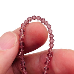 3mm Thunder Polish Glass Crystal Bicone Med. Amethyst