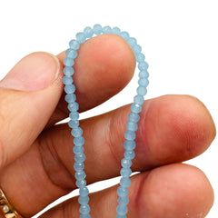 3mm Thunder Polish Glass Crystal Roundel Cut Blue Jade
