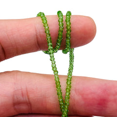 2mm Thunder Polish Glass Crystal Roundel Cut Peridot