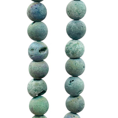 8mm Druzy Round Magic Green