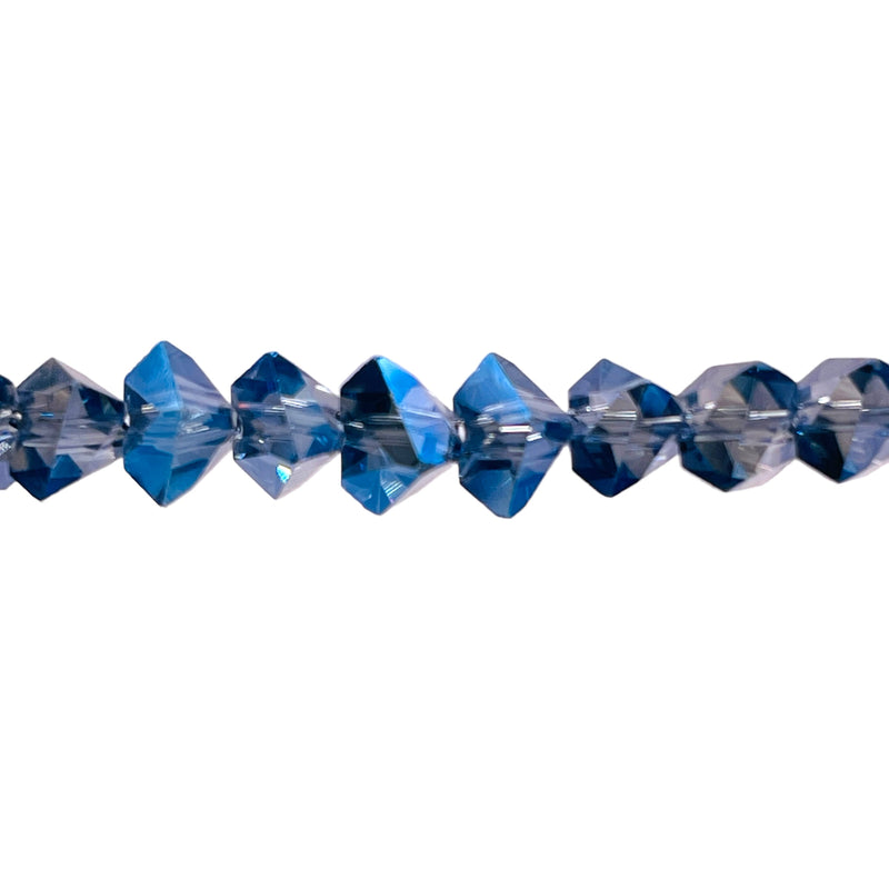 8mm Triangle Glass Crystal Magic Blue