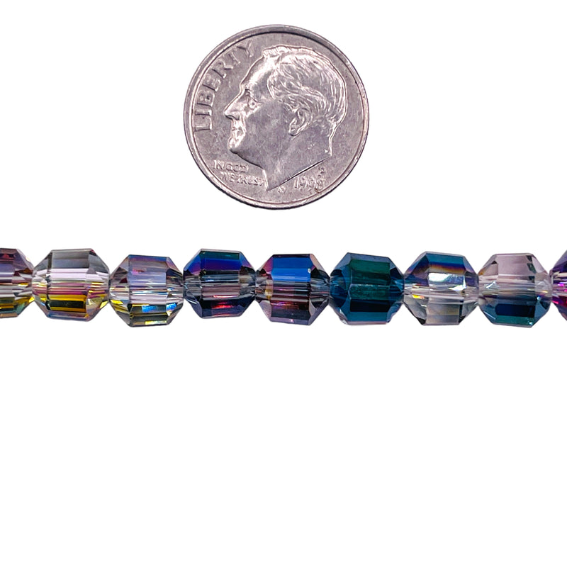 8mm Decagon Glass Crystal Violet Dream