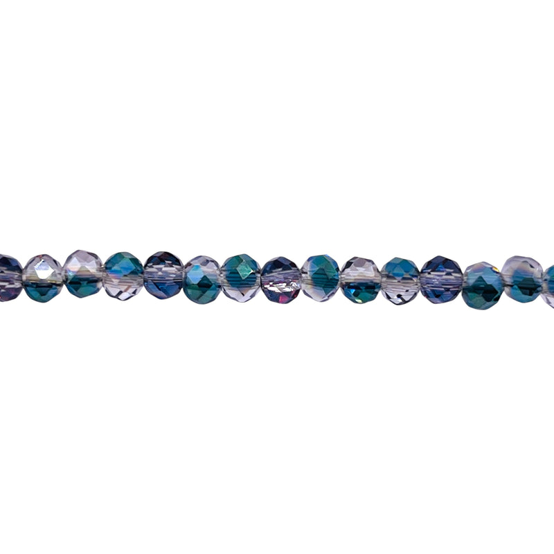 4mm Thunder Polish Glass Crystal Roundel Cut Violet Dream