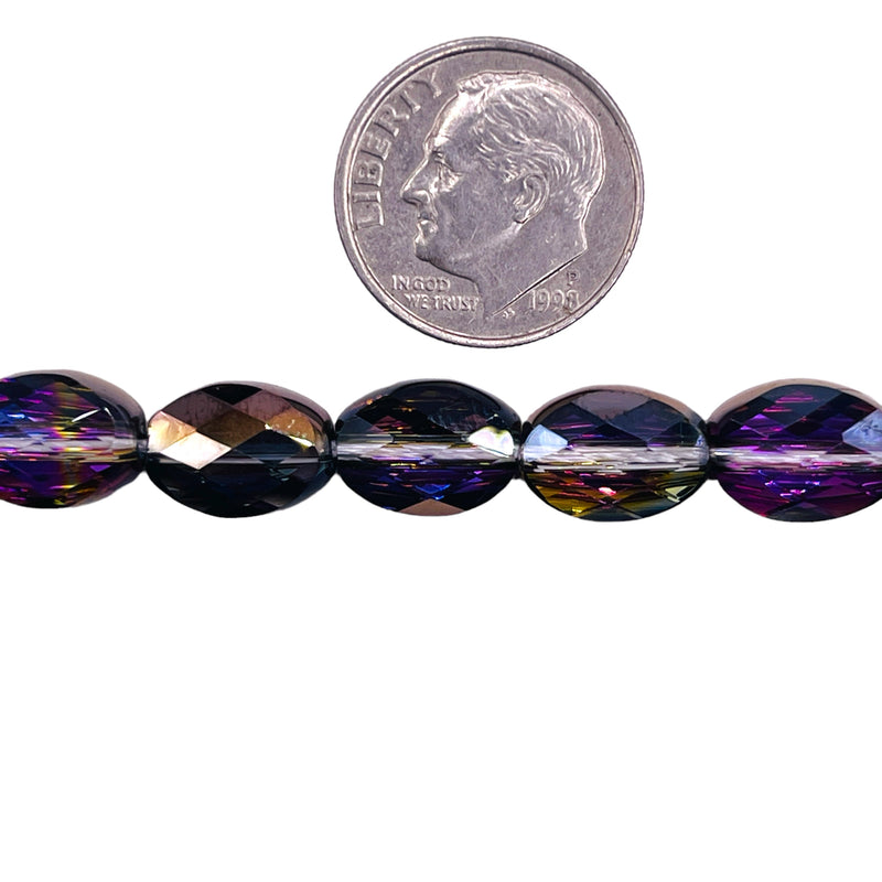 10x8mm Oval Glass Crystal Dark Violet Dream