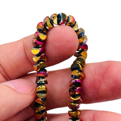 6mm Crescent Glass Crystal Purple Gold