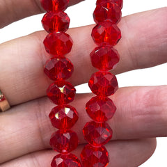 10mm Thunder Polish Glass Crystal Roundel Cut Red