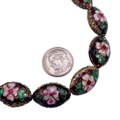 18x12mm Oval Cloisonne Purple