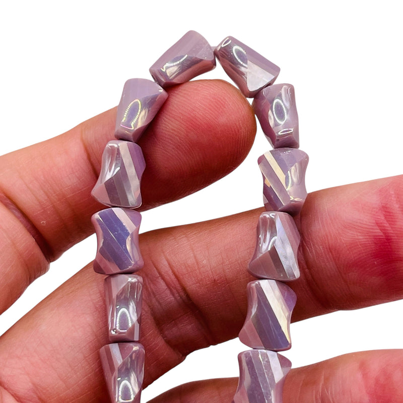 10x8mm Twisted Bow Tie Glass Crystal Lavender AB