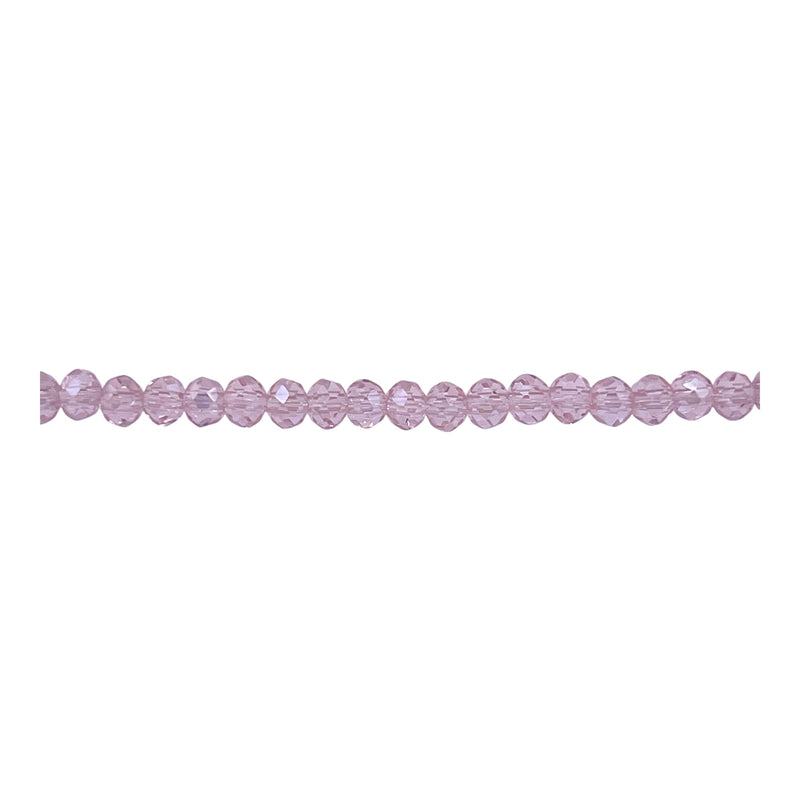 3mm Thunder Polish Glass Crystal Roundel Cut Rosaline AB
