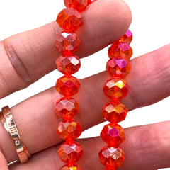 10mm Thunder Polish Glass Crystal Roundel Cut Sun AB