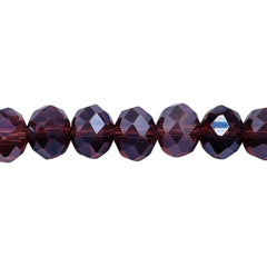 10mm Thunder Polish Glass Crystal Roundel Cut Med. Amethyst AB