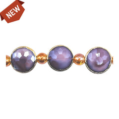 14mm Coin Gold Edge Lavender Jade