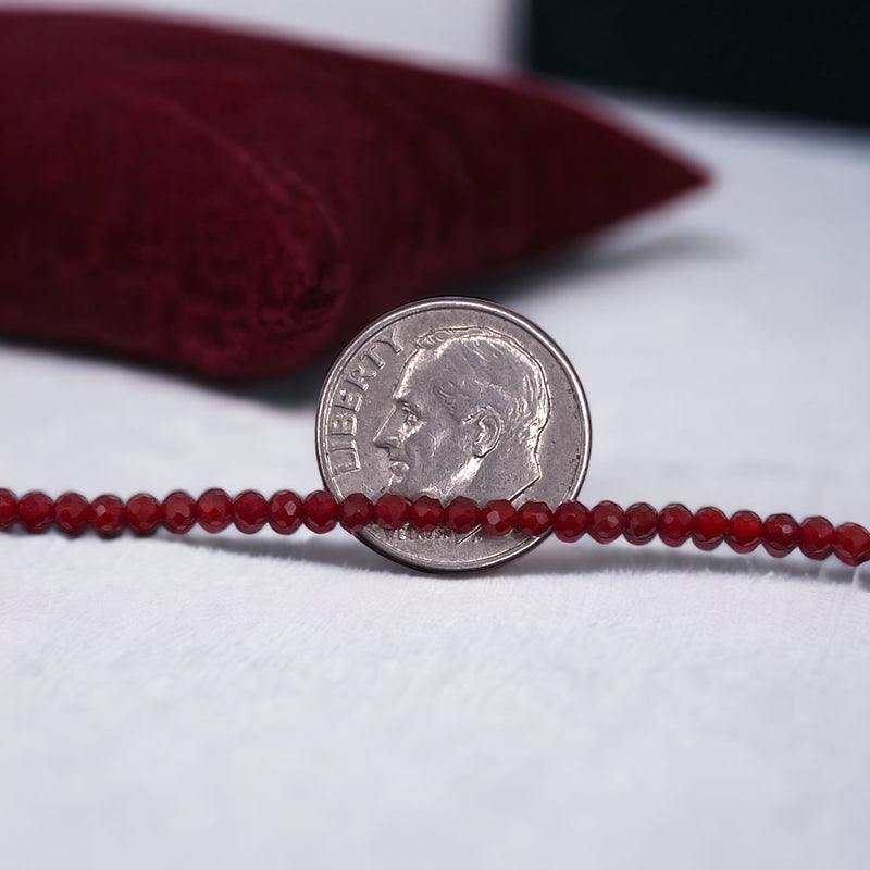 2mm Round Cut Red Agate