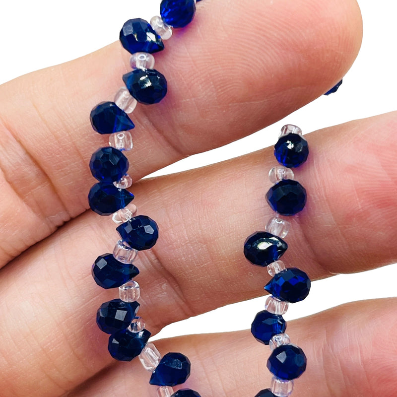 6x4mm Teardrop Glass Crystal Dark Sapphire