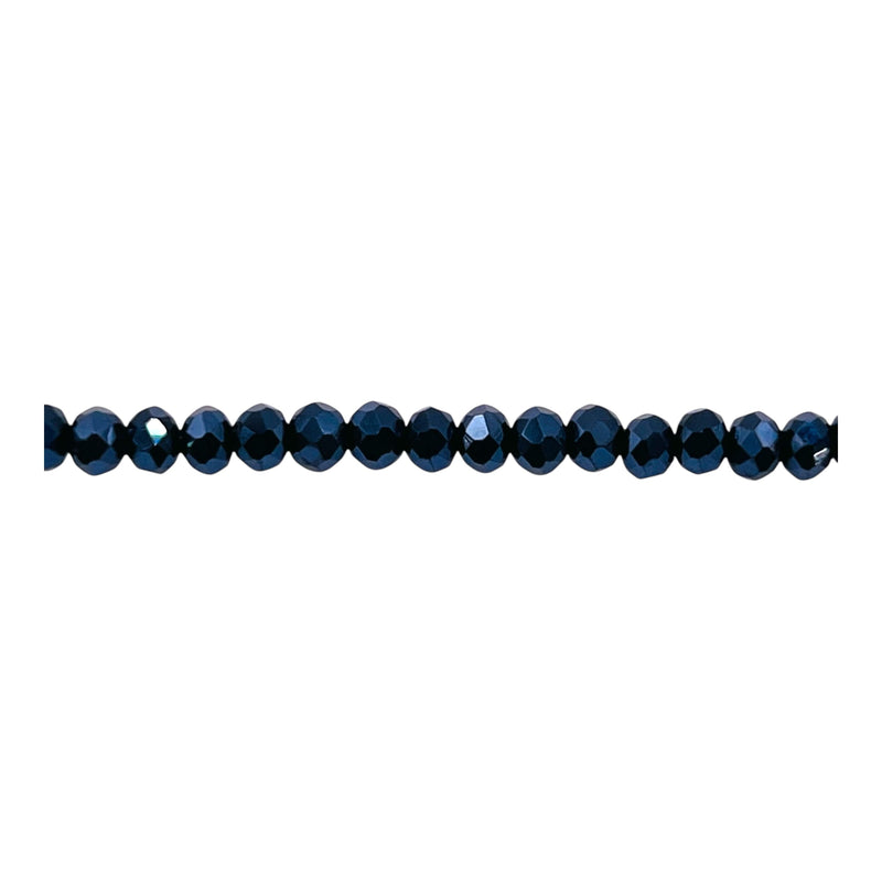 4mm Thunder Polish Glass Crystal Roundel Cut Gun Metal