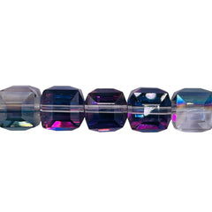 10mm Cube Glass Crystal Violet Dream