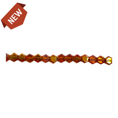 5mm Hexagon Glass Crystal Magic Orange