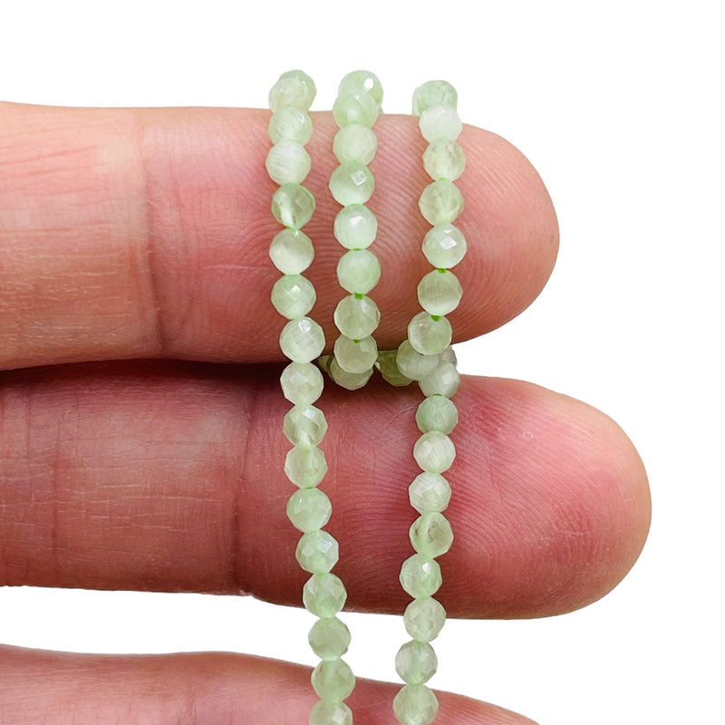 3mm Thunder Polish Round Cut Green Jade