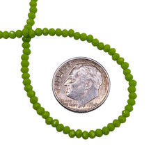 2mm Thunder Polish Glass Crystal Roundel Cut Olive Jade