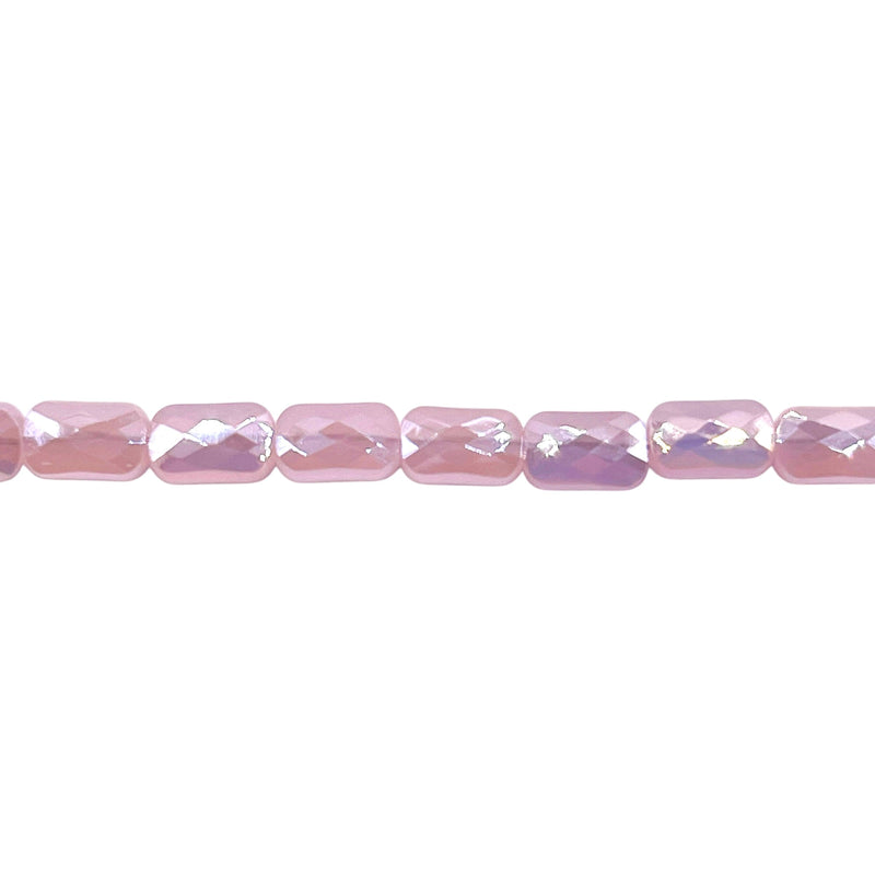 7x4mm Flat Rectangle Cut Glass Crystal Peach Jade AB