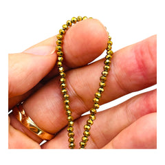 3mm Thunder Polish Glass Crystal Roundel Cut Gold