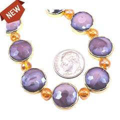 14mm Coin Gold Edge Lavender Jade