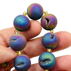 16mm Druzy Round Magic Rainbow