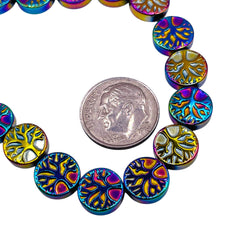 Beadorea Live: BL29 10mm Coin Hematite Rainbow