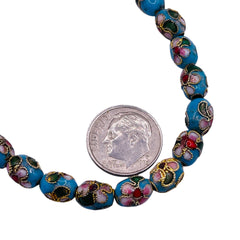 8x6mm Oval Cloisonne Blue