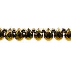 8x6mm Teardrop Glass Crystal Gold