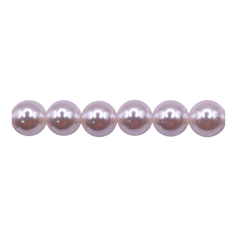 8mm Round Thunder Polish Glass Pearl South Sea White
