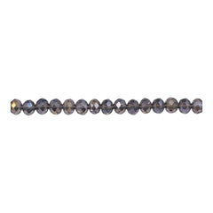 4mm Thunder Polish Glass Crystal Roundel Cut Black Diamond