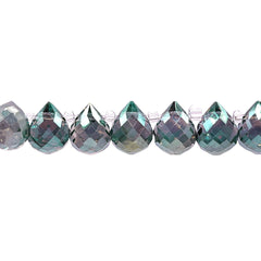 10x8mm Teardrop Glass Crystal Magic Green