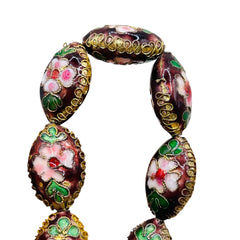 18x12mm Oval Cloisonne Purple