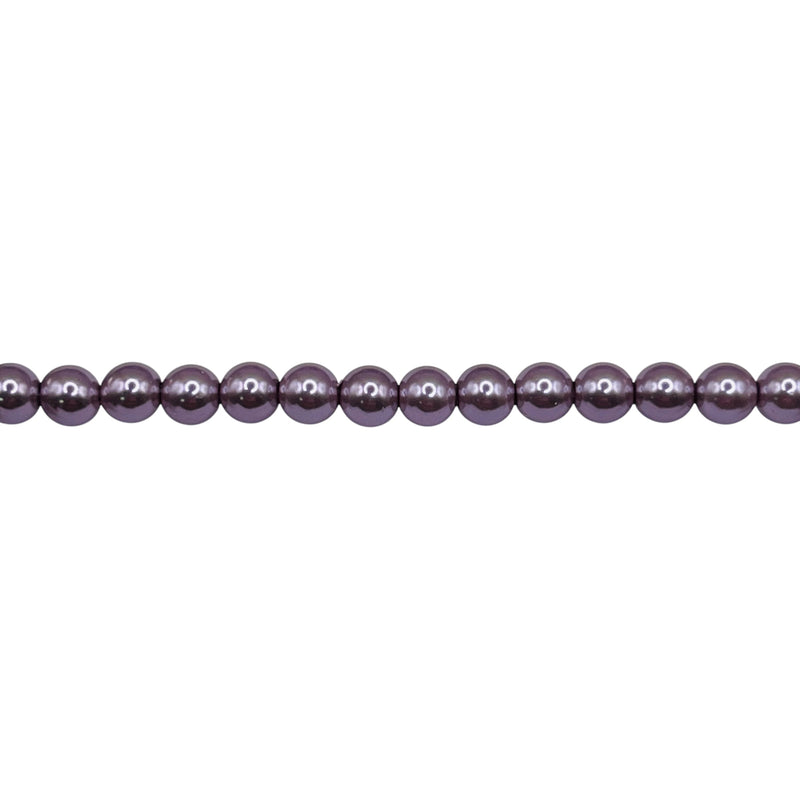 4mm Round Thunder Polish Glass Pearl Viola