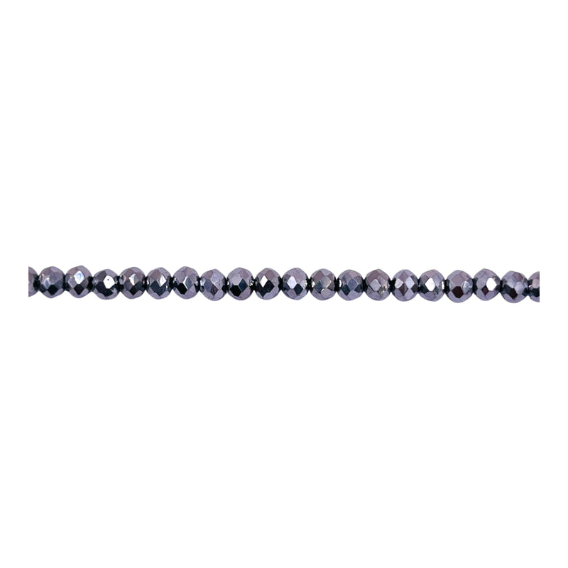 3mm Thunder Polish Glass Crystal Roundel Cut White Gold