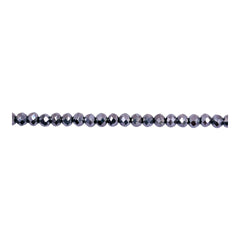 3mm Thunder Polish Glass Crystal Roundel Cut White Gold
