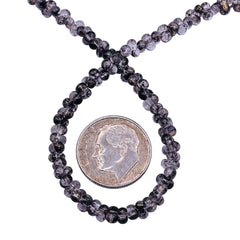 4.5mm Thunder Polish Glass Crystal Peanut Silver Cloud