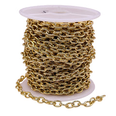 Losolo 7x5mm Stainless Steel Chain 18K Gold Plated