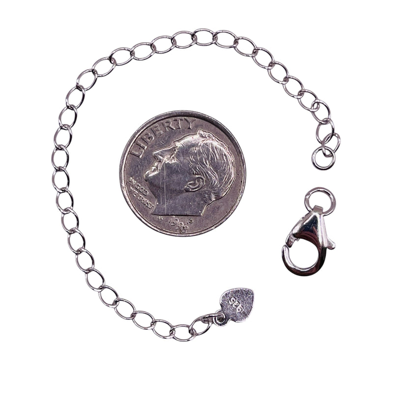 10mm Lobster Clasp with 4 inches Ext 925 Silver