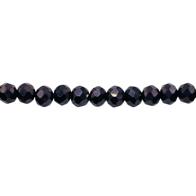 6mm Thunder Polish Glass Crystal Roundel Cut Hematite