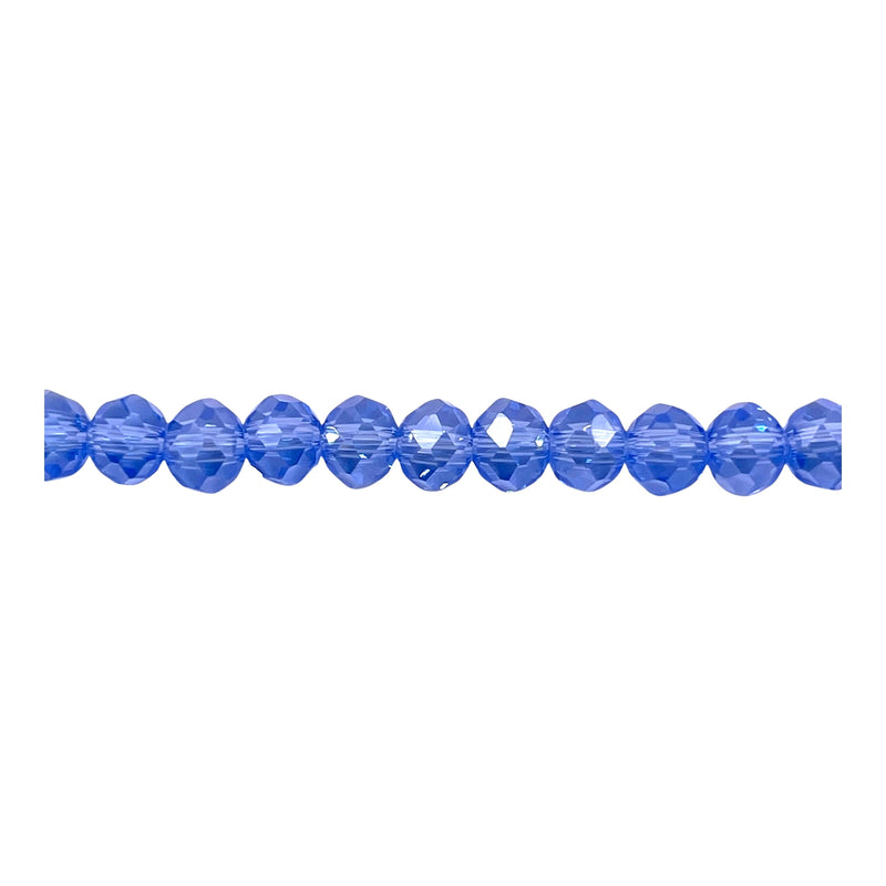 6mm Thunder Polish Glass Crystal Roundel Cut Lt Sapphire AB