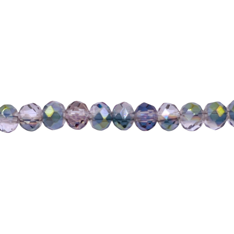6mm Thunder Polish Glass Crystal Roundel Cut Violet Dream