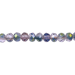 6mm Thunder Polish Glass Crystal Roundel Cut Violet Dream