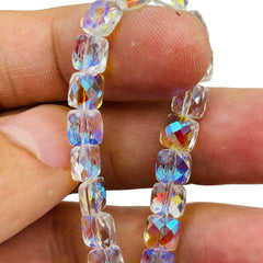 6mm Square Glass Crystal Super AB