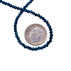 2mm Thunder Polish Glass Crystal Roundel Cut Blue Light
