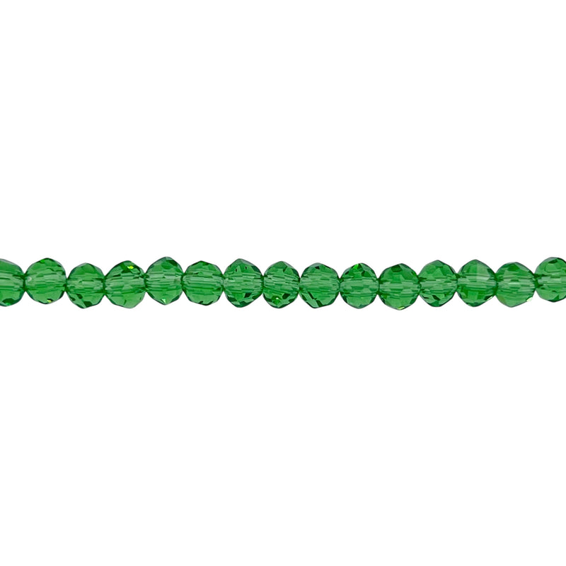4mm Thunder Polish Glass Crystal Roundel Cut Peridot