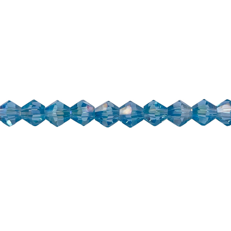 6mm Thunder Polish Glass Crystal Bicone Lt. Aquamarine